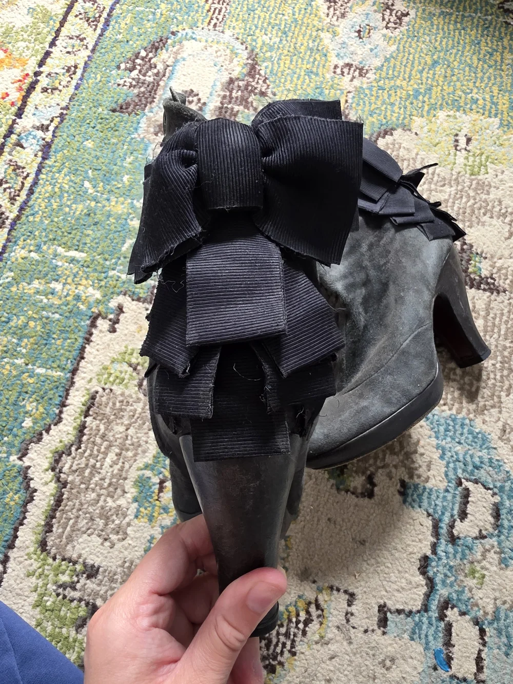 Chie Mihara Black Suede Ankle Booties